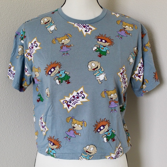 Blue Rugrats Graphic Cropped Box Tee - Picture 1 of 7